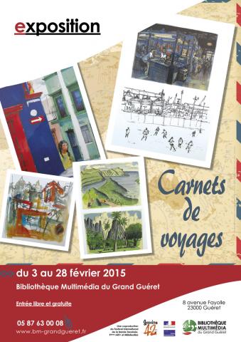 Affiche exposition carnets de voyages