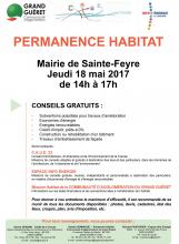 Affiche permanence habitat Sainte-Feyre 18 mai