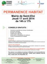 Affiche permanence habitat Saint-Eloi